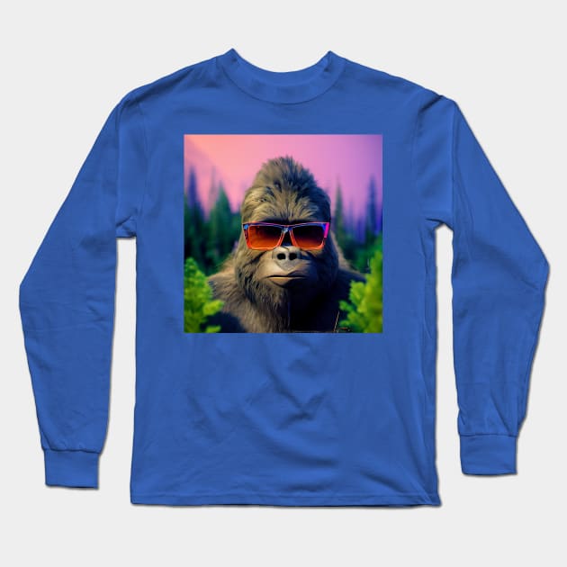 Dope Sasquatch in Nature Long Sleeve T-Shirt by Grassroots Green
